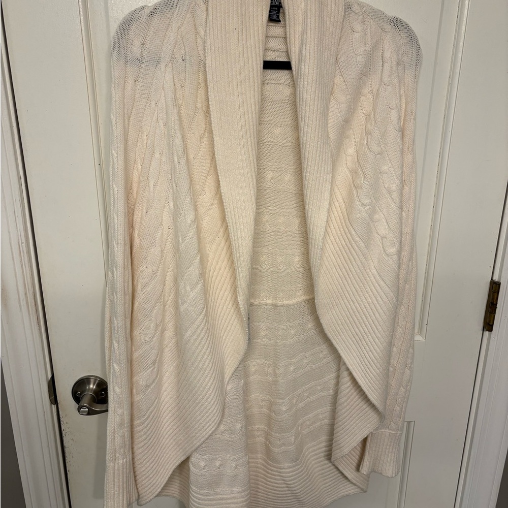Chaps women’s cream cardigan sweater 
Size large